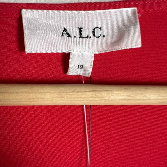 A.L.C. Zoey Red Cutout Twist Front Long Sleeve Mini Dress Size 10 - Picture 10 of 13